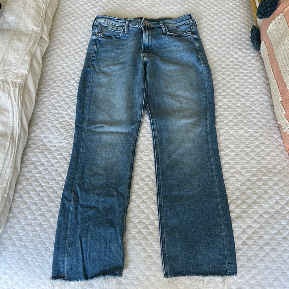 MOTHER the mid rise Dazzler ankle fray